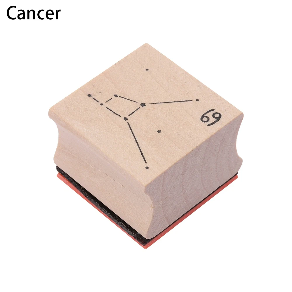 Cancer 1 шт. 12 созвездий Деревянный Штамп для скрапбукинга/свадебные пригласительные открытки Декор DIY ручной работы - Цвет: Cancer