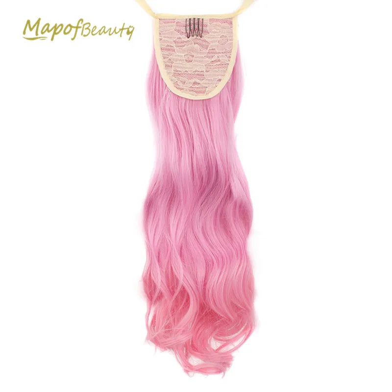 MapofBeauty 20 &quotдлинные вьющиеся Омбре клип в один кусок конский хвост шнурок