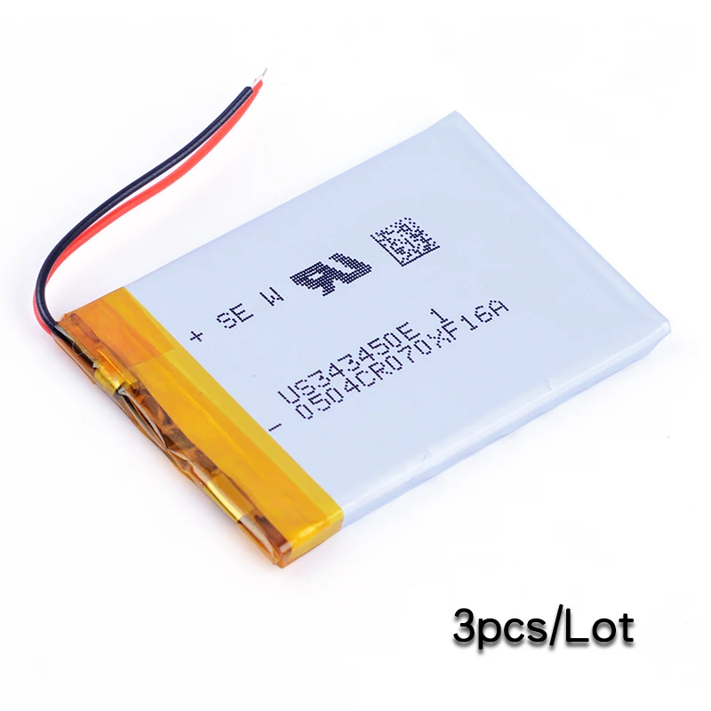 

3 шт./Lo 343450 3,7 V 550mAh литий-полимерная аккумуляторная батарея для телефона MP4 MP5 GPS PSP DVR электронная книга спикер игрушки