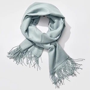 light grey Luna& Dolphin, Женские однотонные кашемировые шарфы с кисточками, зимний толстый теплый шарф, высокое качество, Женская шаль, Пашмина, палантин - Цвет: light grey
