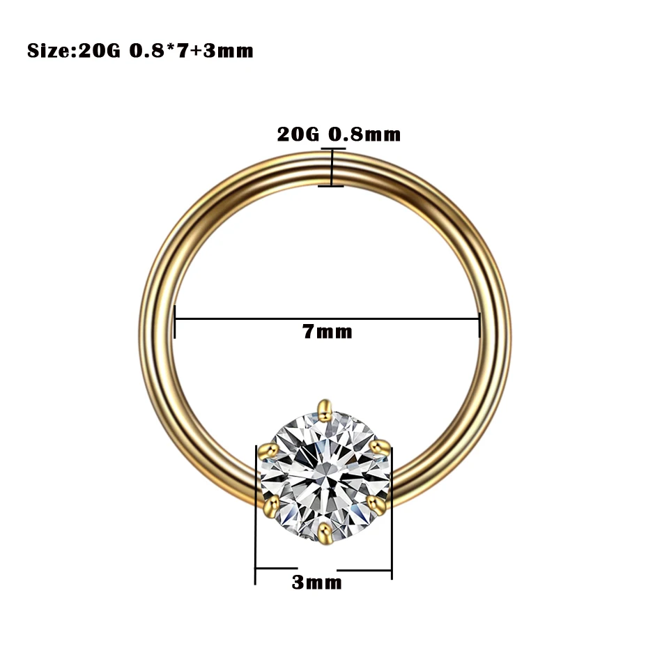 Кольцо для пирсинга в носу электронное Ювелирное Украшение бриллианта козелка