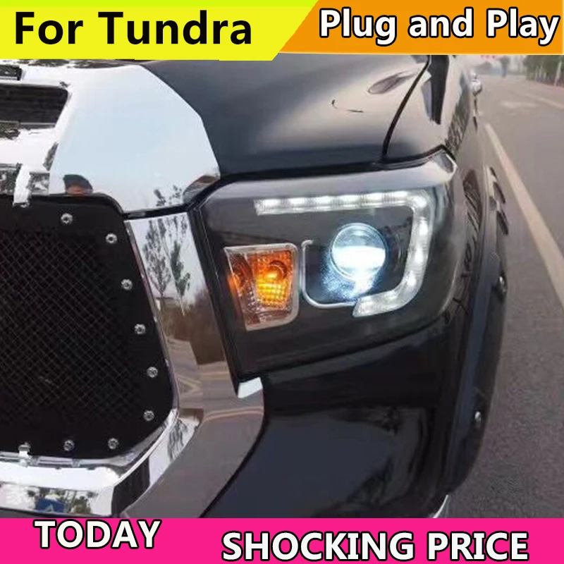 Автомобильный стайлинг фары для Toyota Tundra 2014 2017 H7 D2H Hid опция ангельский глаз
