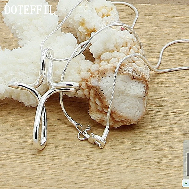 Цепочка DOTEFFIL из серебра 925 пробы с подвеской-крестом 18 дюймов | Украшения и