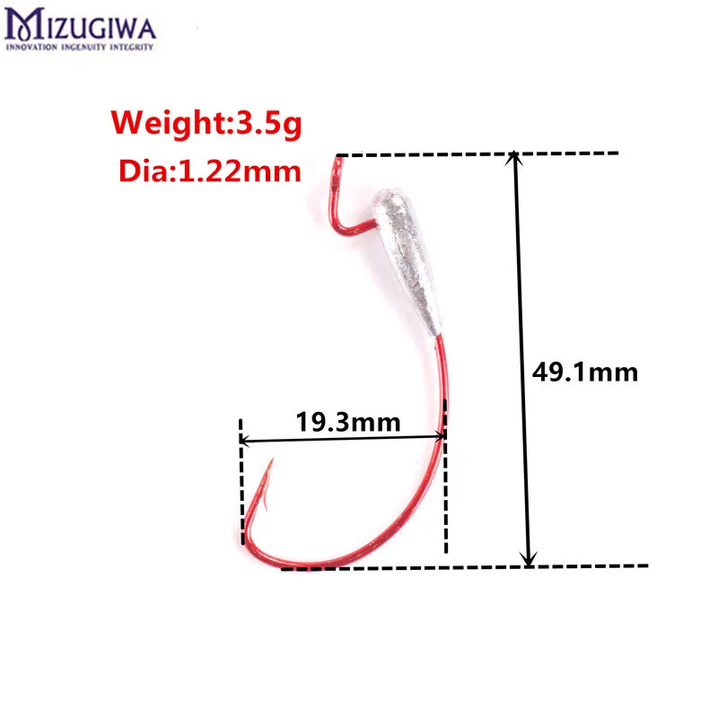 size 25 шт. взвешенный Worm крючок 2 г/3.5 г Sharp Рыбалка Крючки Swimbait крюк Размеры 4/0 углерода Сталь бас рыбалка мягкие Одежда заплыва приманки крючок - Цвет: size