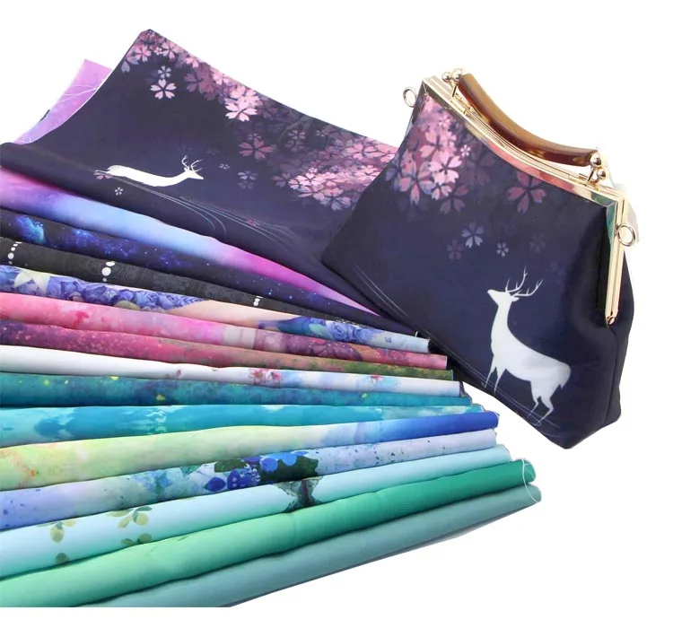 40*49cm Imitation silk Digital printing diy bag fabric for patchwork cloth cheap telas tecidos crafts materials tissu | Дом и сад