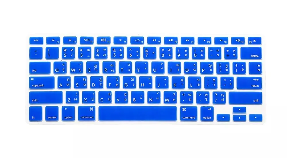 deepBlue Силиконовая американская клавиатура для Apple Macbook Air Pro retina 13 15 17 Th Thai для ноутбука Mac Book чехол для клавиатуры ноутбука - Цвет: deepBlue