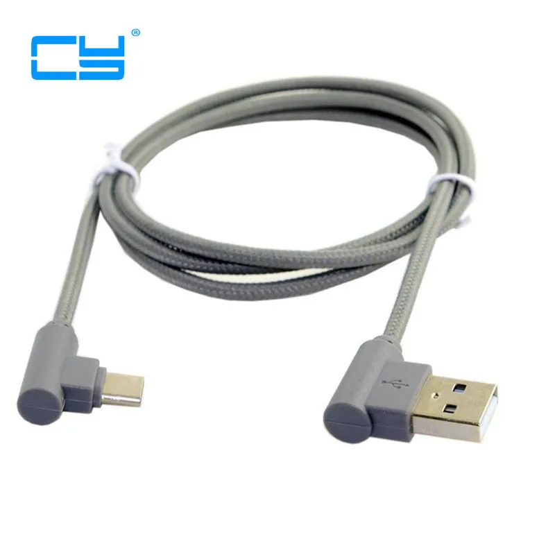 1 м 3FT 100 см USB C 3 Type TYPE угол &quotпапа&quot в левый 90 градусов 2 0 Мужской кабель для