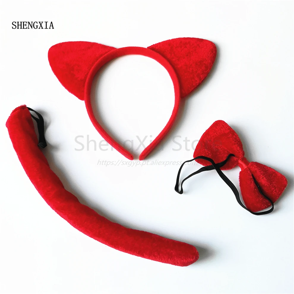 Хэллоуин животное три части призрак Фестиваль красные наушники повязка