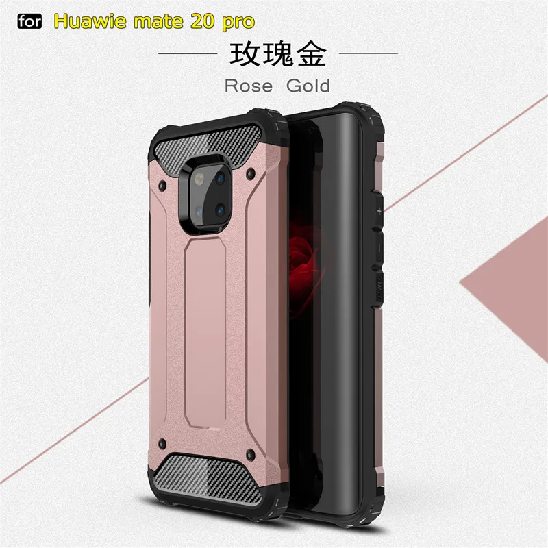 Прочный защитный чехол для huawei mate 20 pro 30 P20 P30 P Smart Plus Nova 3i 5 Honor 10 Lite 9 8A 6X 8X 9X Hybrid PC жесткий чехол - Цвет: rose gold