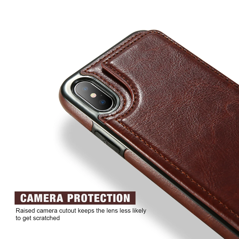 KISSCASE ShockProof Flip Leather Wallet Case For iPhone X XR XS Max Card Slot Phone Bags Cover 8 7 6s 5 5s Coque | Мобильные