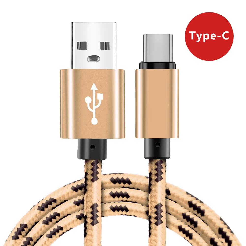 2.4A usb type-C кабель для быстрой зарядки type-C USB кабель для samsung S9 S8 Plus Note 9 8 huawei Xiaomi Redmi Note 7 USB C шнур для передачи данных - Цвет: Gold Type C
