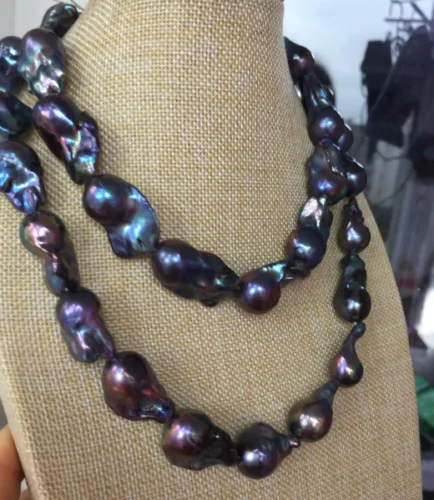 Новинка огромное ожерелье из таитянского черного синего и зеленого жемчуга в