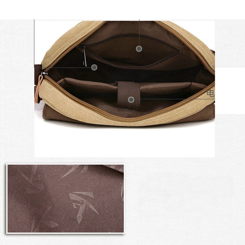 KVKY Мужская многофункциональная холщовая сумка-мессенджер дизайнерская