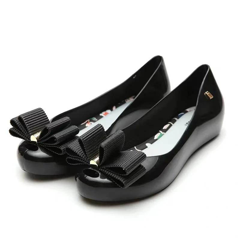 Melissa/Женская обувь, sandalias mujer, женские сандалии на плоской подошве с бантиком, Брендовая обувь melissa для женщин, прозрачные сандалии, женская прозрачная обувь