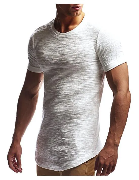 Мужская Повседневная футболка с коротким рукавом хлопковая для фитнеса и бега