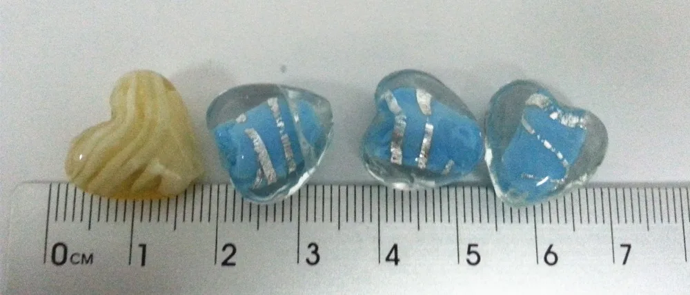 Смешанный Moretti стеклянные бусины с отверстиями круглые и в форме сердца