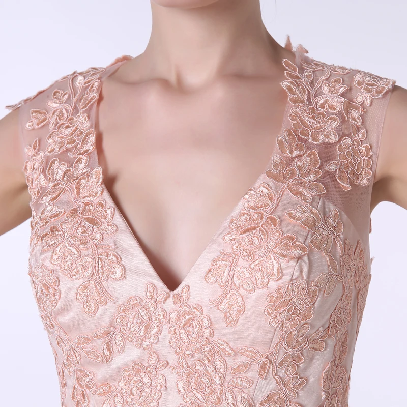 backlackgirl 2018 elegant beautiful high quality as picturesnew arrival Pink Lace Appliques V Neck A Line Prom Evening Dresses | Свадьбы и