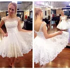 2022 белое короткое свадебное платье, сексуальное кружевное свадебное платье для невесты, женское свадебное платье