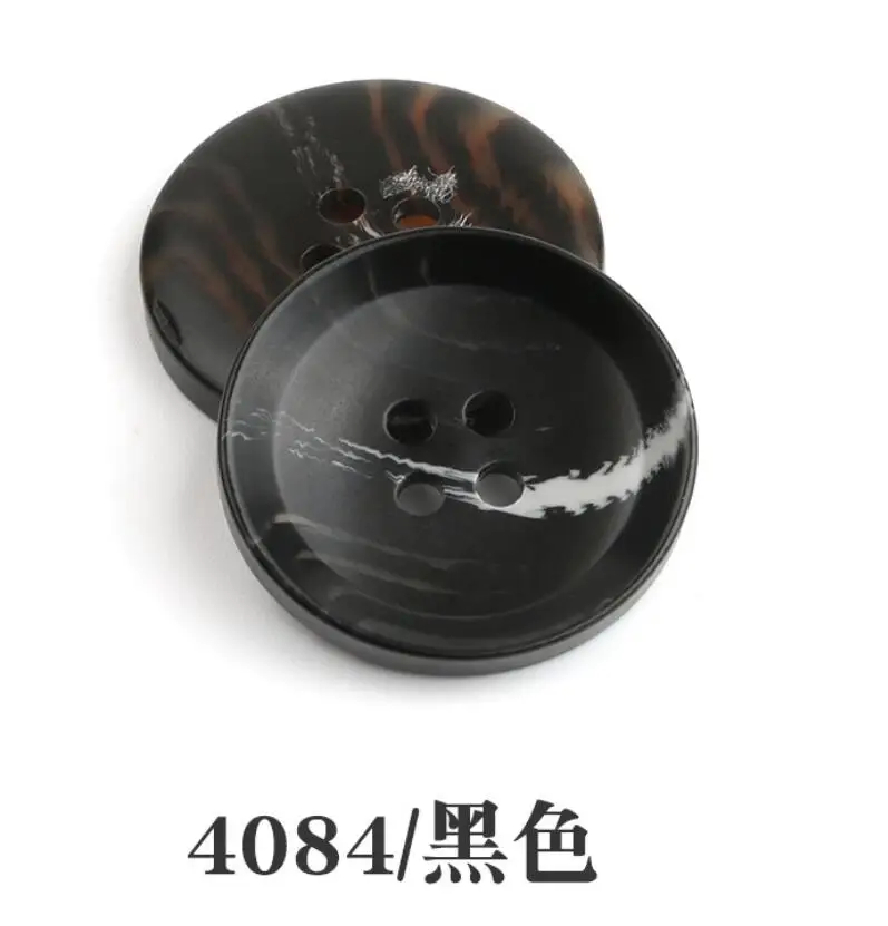 4084black DIY Швейные аксессуары 1 лот = 10 шт. круглый узор из смолы Кнопка шерстяное пальто кнопка для ветровки платье костюм брюки Кнопка - Цвет: 4084black