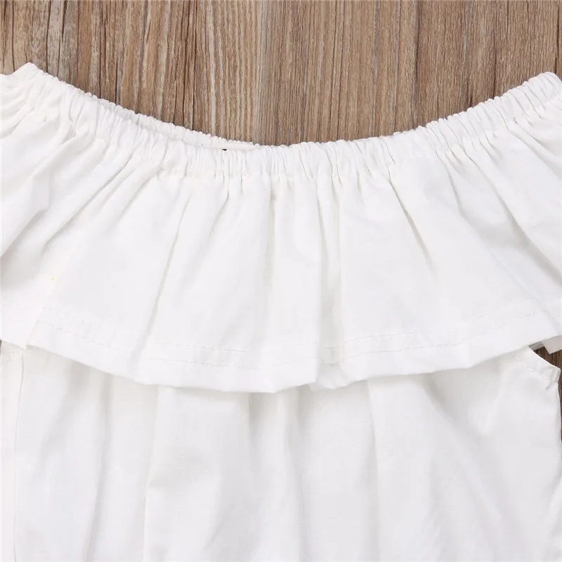 Летние комплекты для маленьких девочек красивые топы с открытыми плечами и