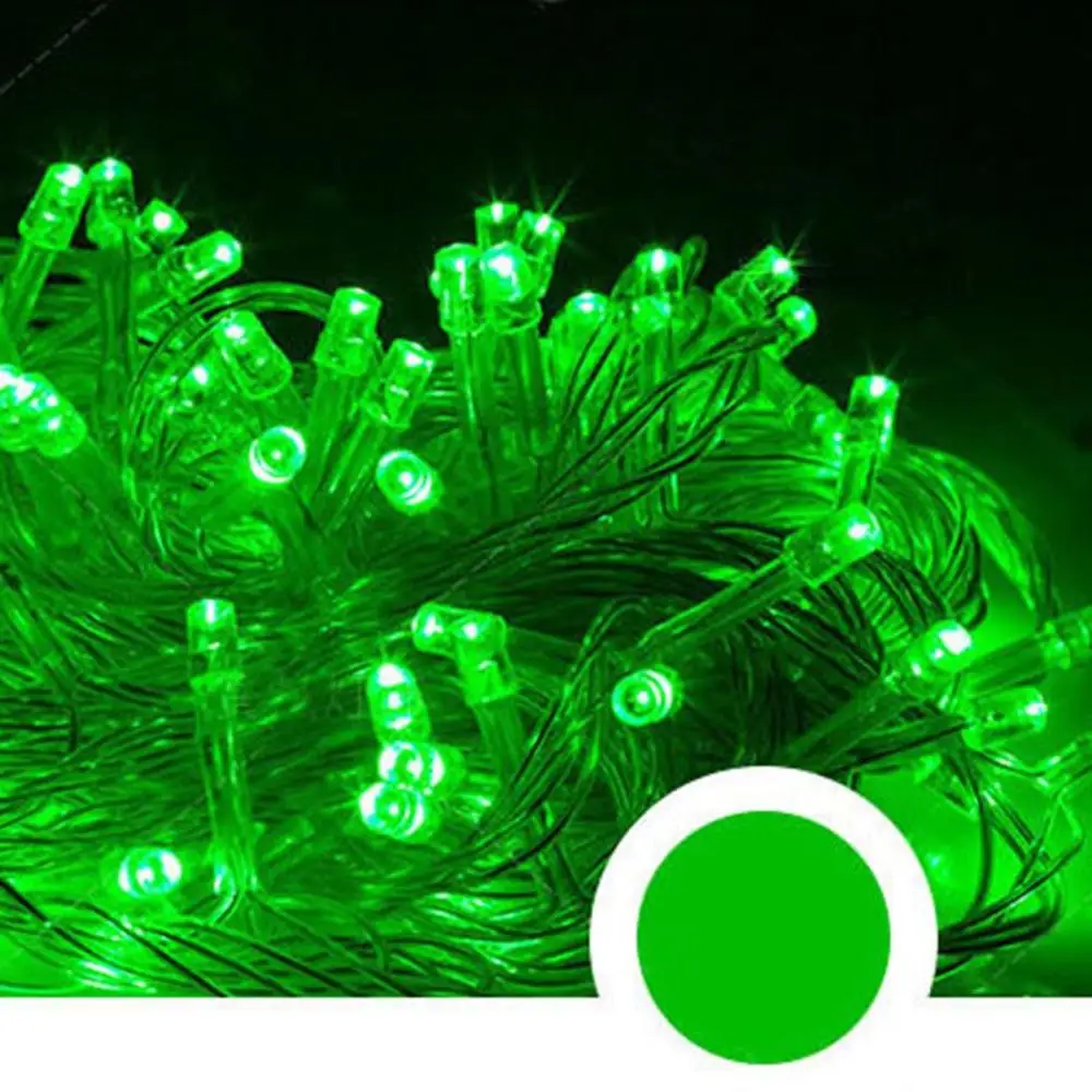 Зеленый 10 м 100 светодиодный s RGB светодиодный струнный Сказочный светильник светодиодный струнный светильник s Рождественская гирлянда вечерние свадебные украшения Рождественский светильник с европейской вилкой распродажа - Испускаемый цвет: Зеленый