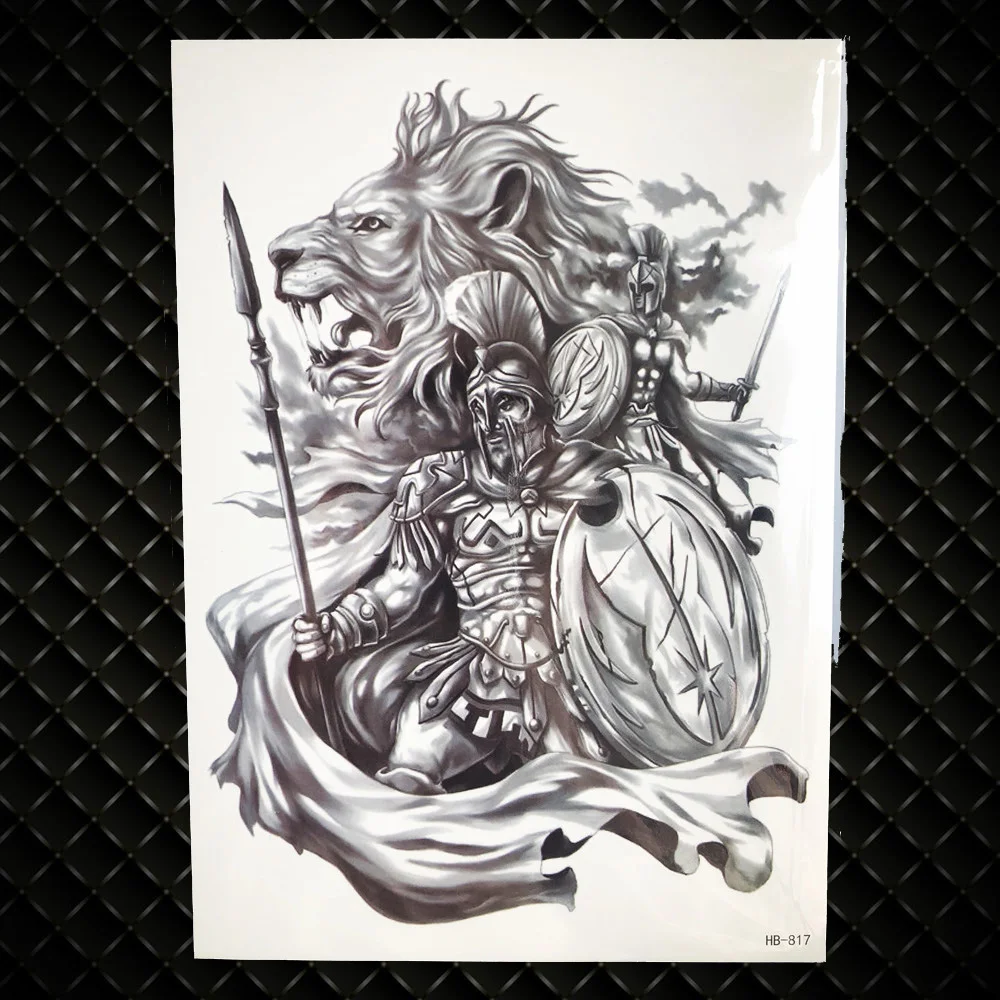 Временные тату наклейки &quotКороль Лев&quot воин &quot мужские на руку робота