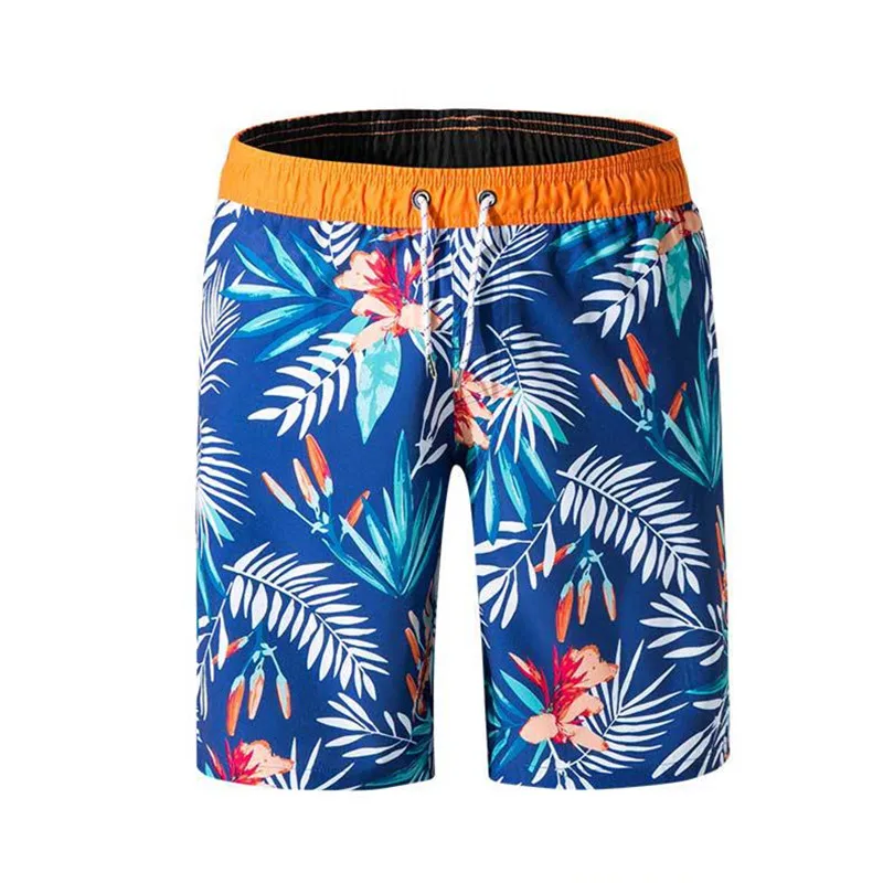 Shorts-Blue Летний пляжный комплект, мужской спортивный костюм с короткими рукавами и принтом листьев, повседневные Гавайские рубашки из двух предметов+ шорты для серфинга, Beacn одежда - Цвет: Shorts-Blue