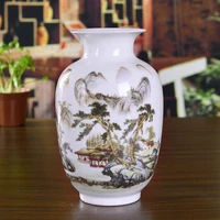 jingdezhen ceramics pink vases blue and white landscape flowers and birds home furnishings modern living room ornaments and