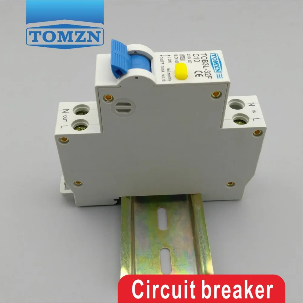 TOB3L 32F 18 мм RCBO 10A 1P + N 6KA автоматический выключатель остаточного тока с защитой от