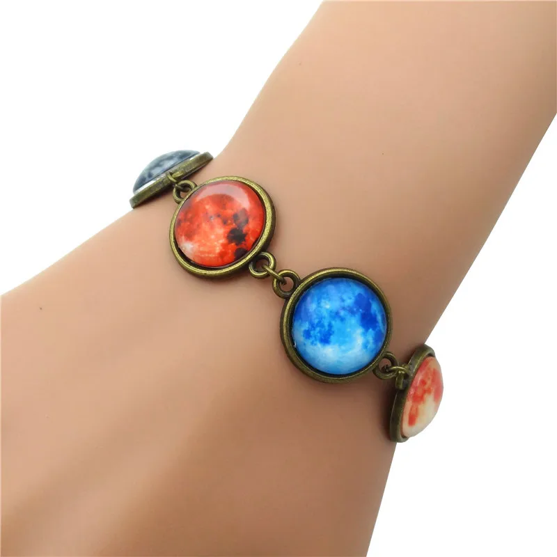 Galaxy planet time gem bracelet vintage jewelry alloy | Украшения и аксессуары