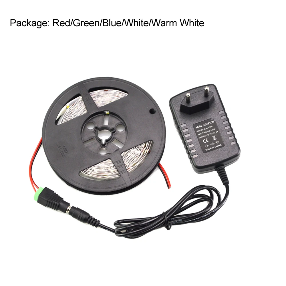 Светодиодный RGB лента 5 м/рулон 5050 3528 SMD 300 светодиодный s Гибкая лента полосы гибкая лента+ 44 ключ пульт дистанционного управления 2A источник питания
