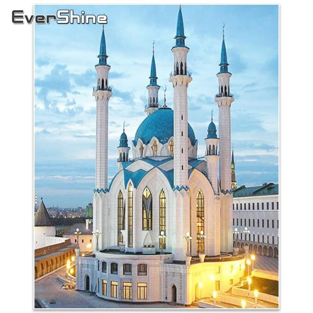 EverShine Мечеть картины алмазная распродажа вышивка картины стразами Декорирование стен 5D алмазная мозаика пейзаж алмазная живопись