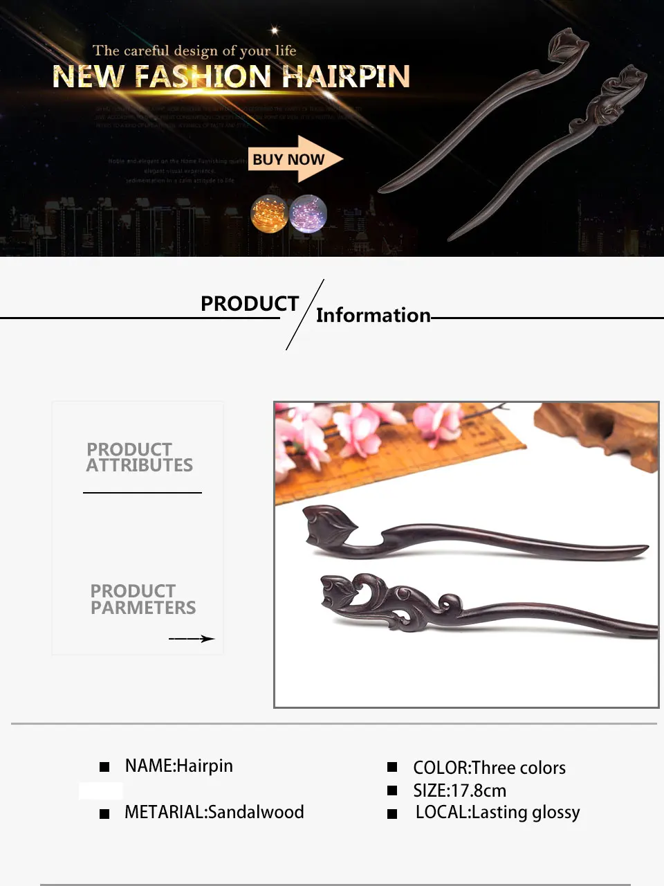 Соблазнительная Лисичка andalwood Hairstick для женщин в этническом стиле, модные украшения для волос, головной убор, Шпилька для женщин, украшение для головы, подарок