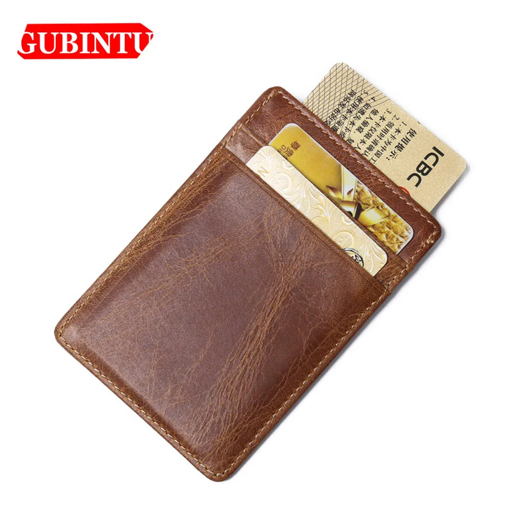 Кошелек GUBINTU из натуральной кожи карта RIFD держатель для ID карты Passcard короткий