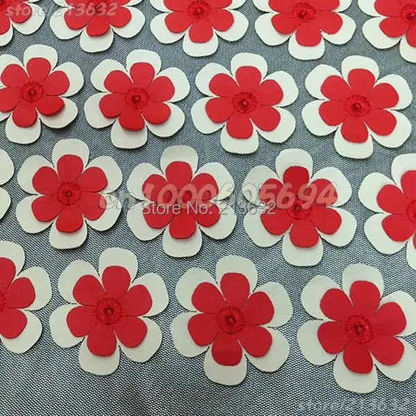 PQYY64 Тяжелая двойная кружевная ткань с аппликацией искусственными цветами