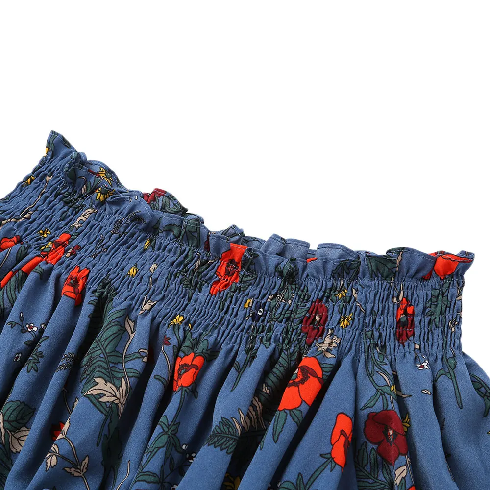 CosMera весной и новые летние Мода с плеча Половина рукава Цветочный принт шифон