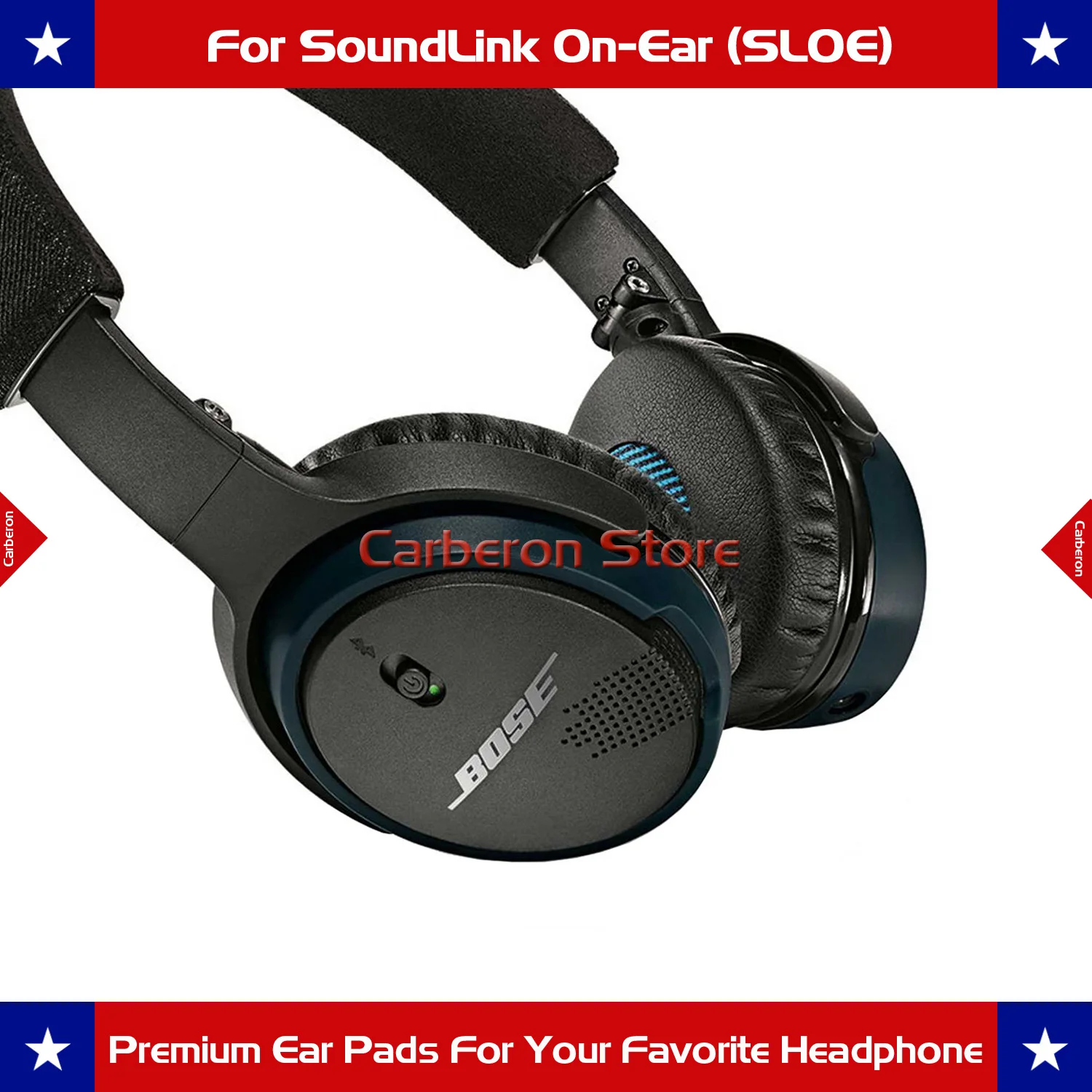 Сменные амбушюры Carberon для Bose SoundLink On Ear(OE)/SoundTrue Ear(OE)/On Ear 2(OE2) наушники (Blue