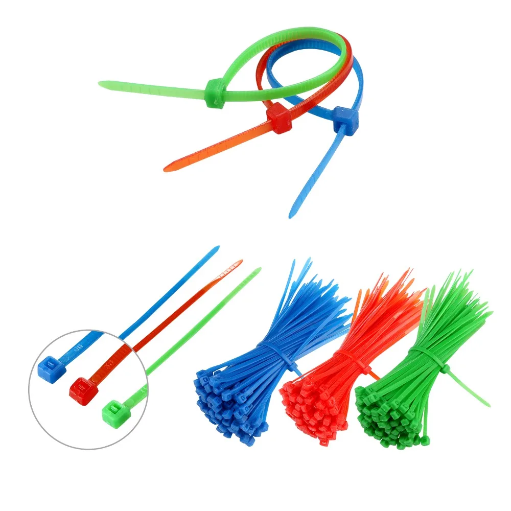 Кол во: 100 самоблокирующиеся кабельные стяжки нейлоновые пластиковые застежки