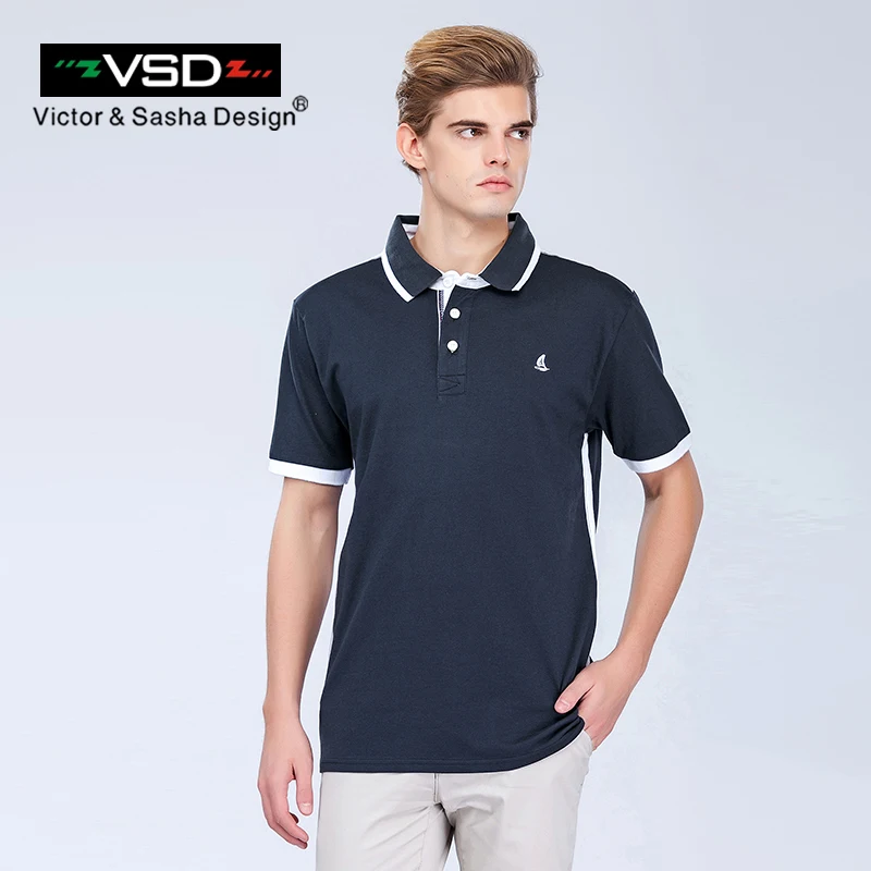 VSD 2017 Поло Мужчины 6ХЛ Короткий Рукав Приталенный Серого Цвета