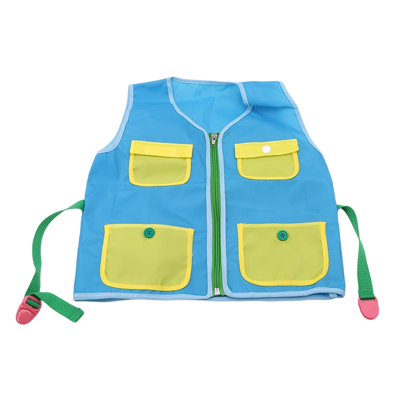Montessori Learn to Dress Multi-Task Dressing Vest Zip Snap Button Buckle Magic Sticker Kids Busy Quiet Educational Travel Toys | Игрушки и