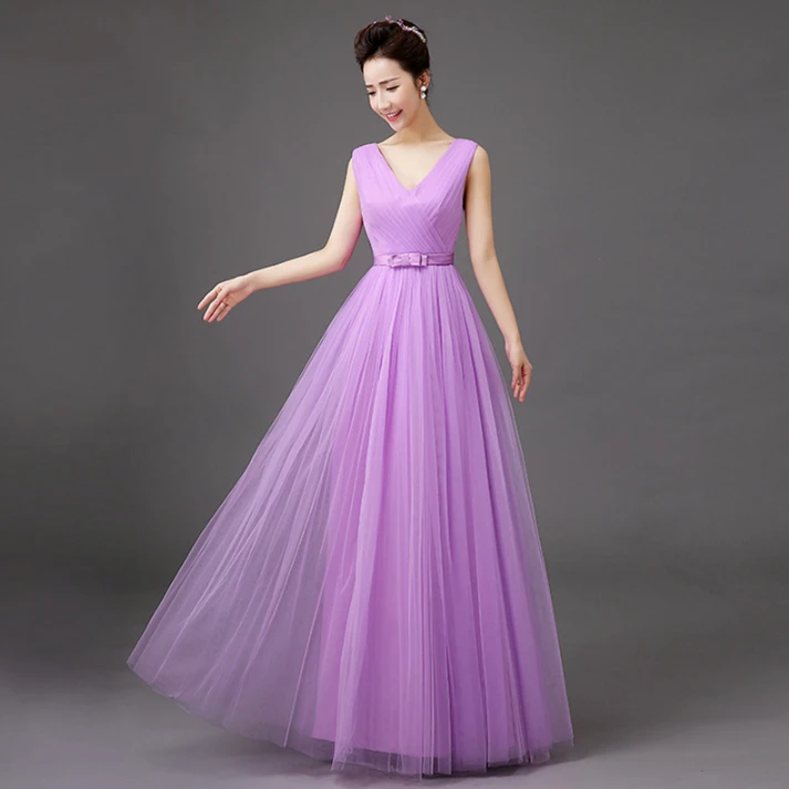 Халат вечер сексуальная элегантный лаванда длина пола длинные платья вечерние