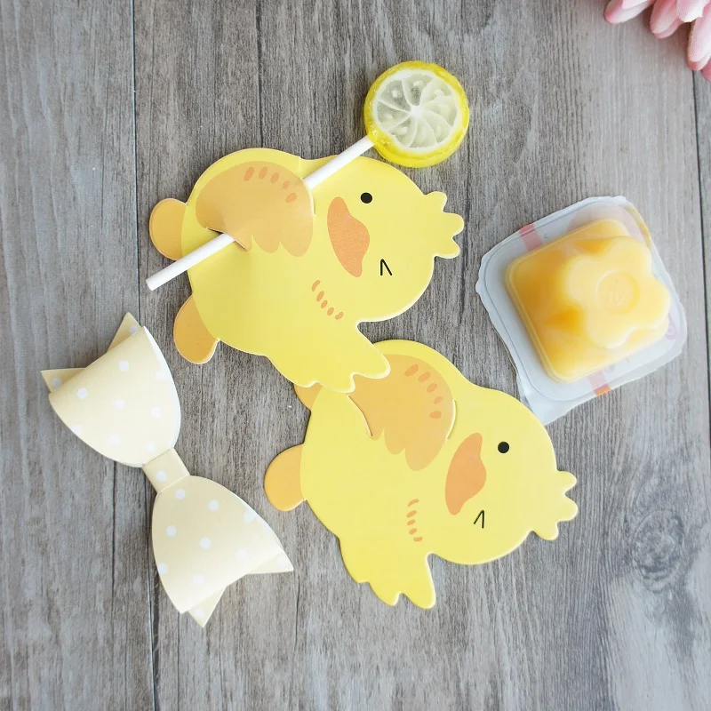 Милый чехол на леденец 25 шт. желтый с принтом hello duck для детей дня рождения свадьбы