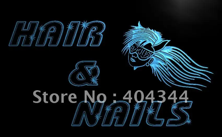 

LB268- OPEN Hair Nails Salon Cut LED Neon Light Sign home decor crafts