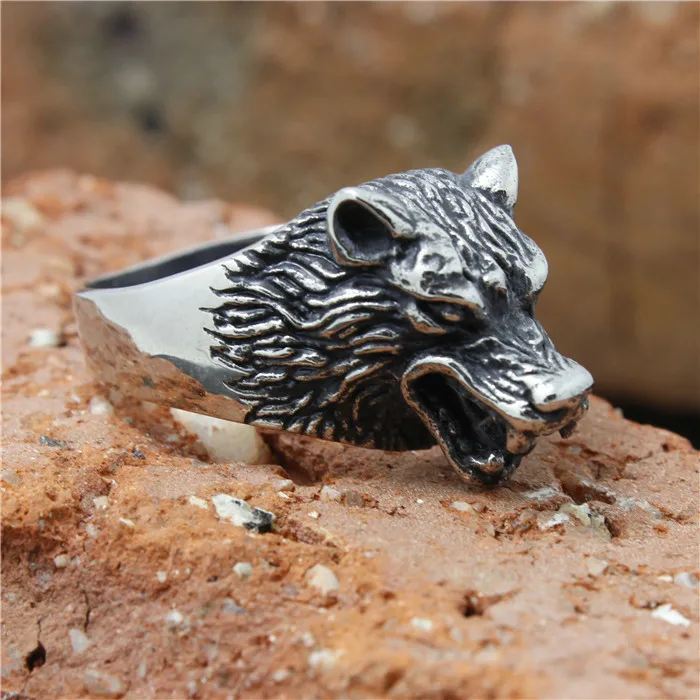 1pc Mens Boys 316L Stainless Steel Punk Gothic Style Dog Biker Ring Wholesale Price | Rings