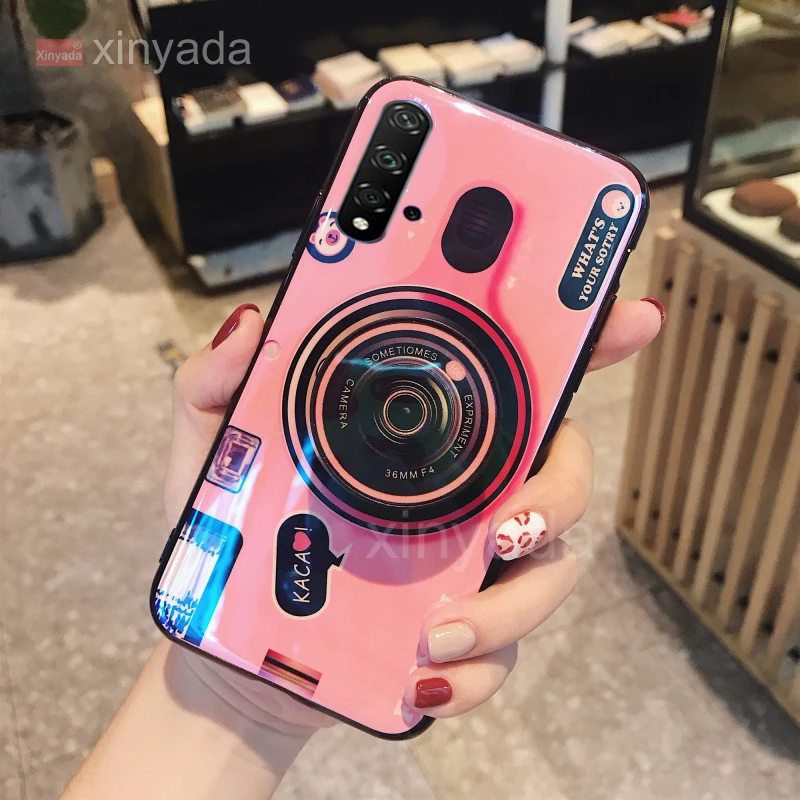 01 Чехол для huawei Honor 20 Pro Nova 5T Honor20 Lite, Роскошный чехол для камеры, мягкий гелевый бампер, силиконовый чехол из ТПУ с цветами - Цвет: 01