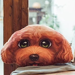 Teddy dog Подушка в форме головы собаки мягкая подушка для животных плюшевая собака хаски корги собака померанский диван кресло Декор поясничная подушка 45 см - Цвет: Teddy dog