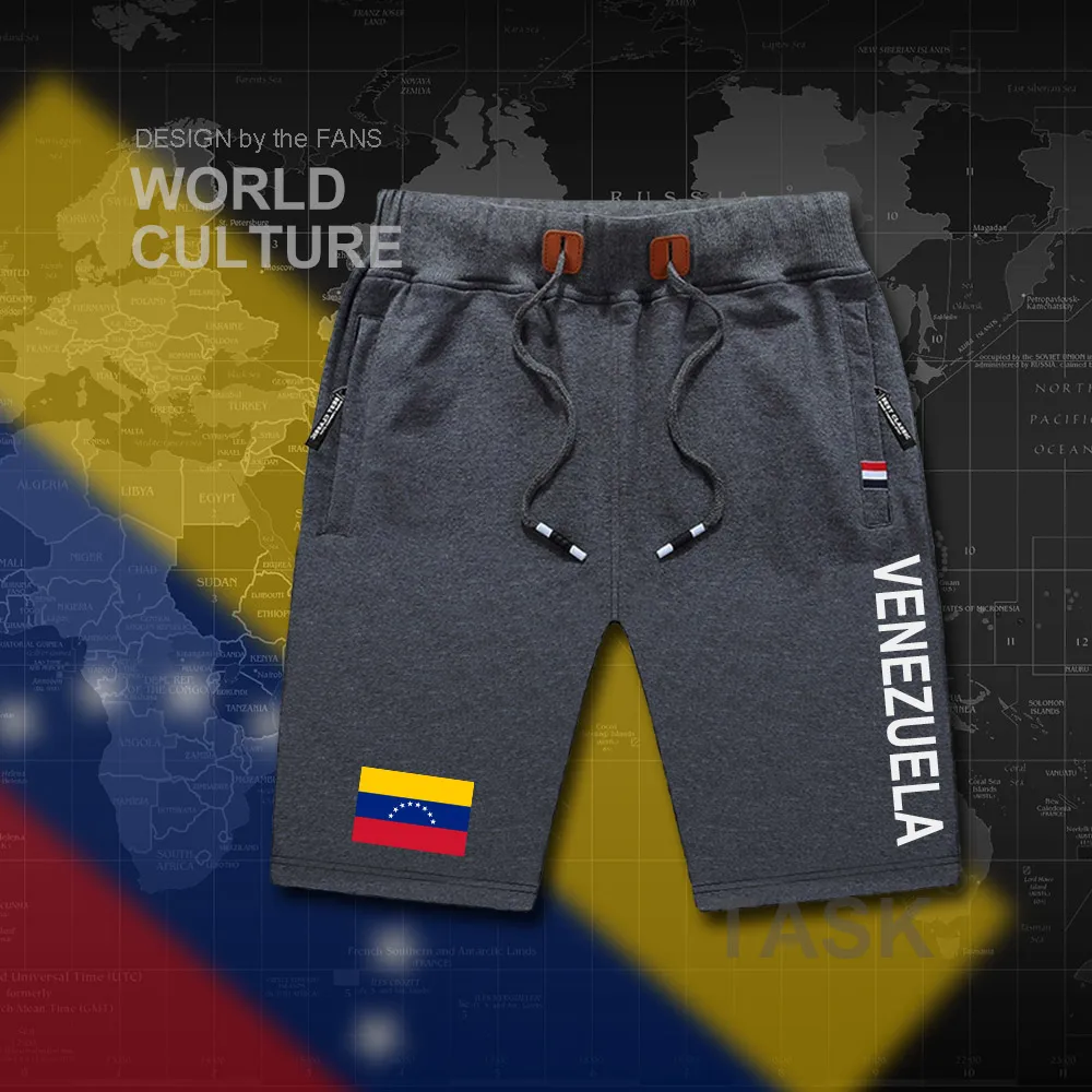 Мужские пляжные шорты Venezuela Venezuelan мужские шорты для тренировок с флагом на молнии и карманом, бодибилдинг, хлопок, VEN VE