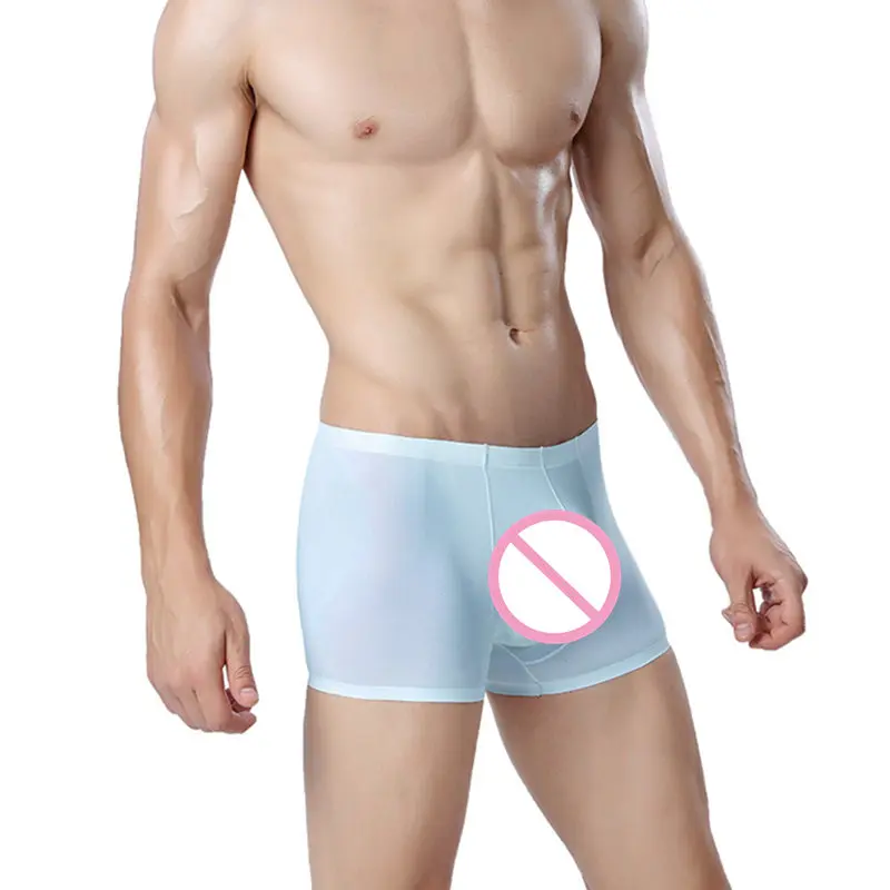 4 шт./лот боксеры мужские трусы нижнее белье canzoncillos hombre boxershorts прозрачные шелковые