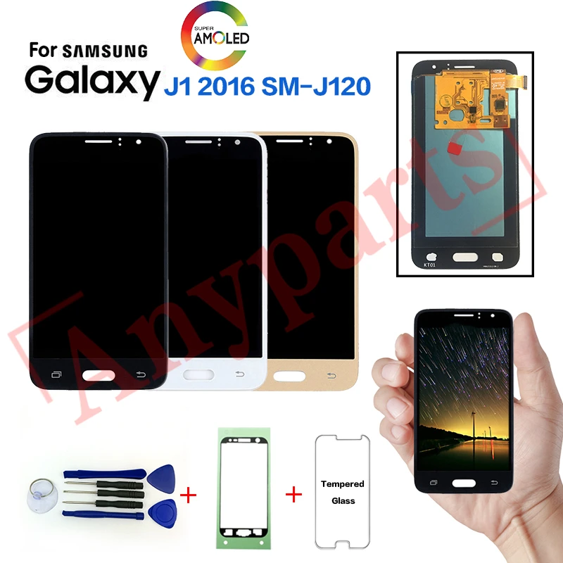 AMOLED ЖК дисплей для samsung Galaxy J1 2016 SM J120F экран J120FN J120G J120H J120M Замена дисплея|Экраны