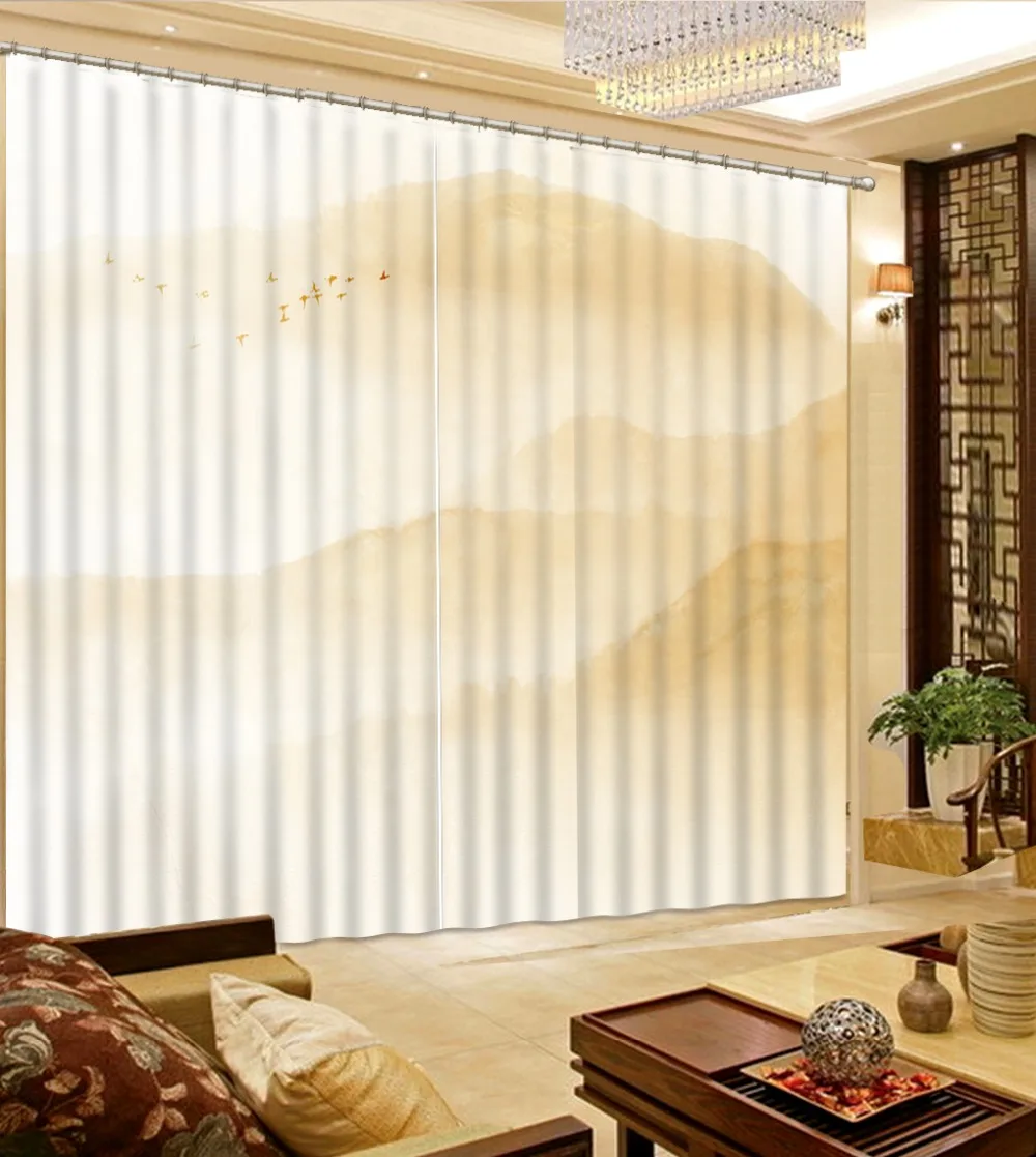 Роскошные затемняющие шторы на окна 3D занавески для гостиной бежевые